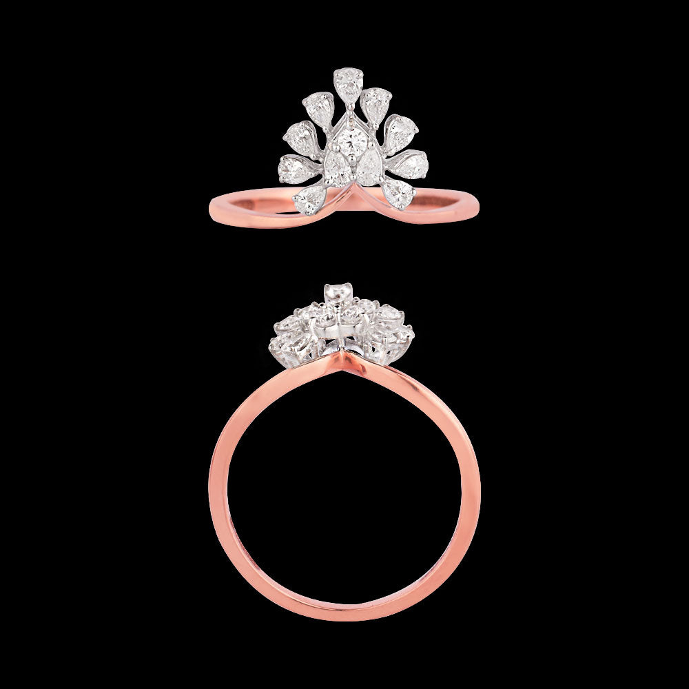 18K Two Tone Gold Diamond Ring - 0.478ct VVS-VS-EF