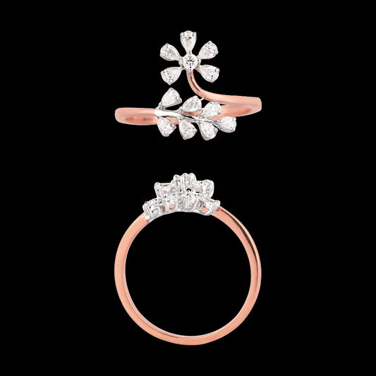 18K Two Tone Gold Diamond Ring - 0.368ct VVS-EF