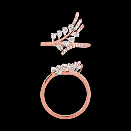 18K Two Tone Gold Diamond Ring - 0.408ct VVS-VS-EF