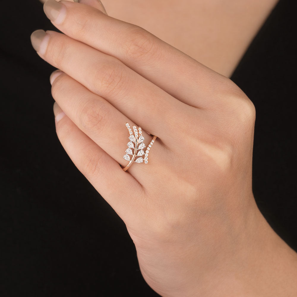18K Two Tone Gold Diamond Ring - 0.408ct VVS-VS-EF