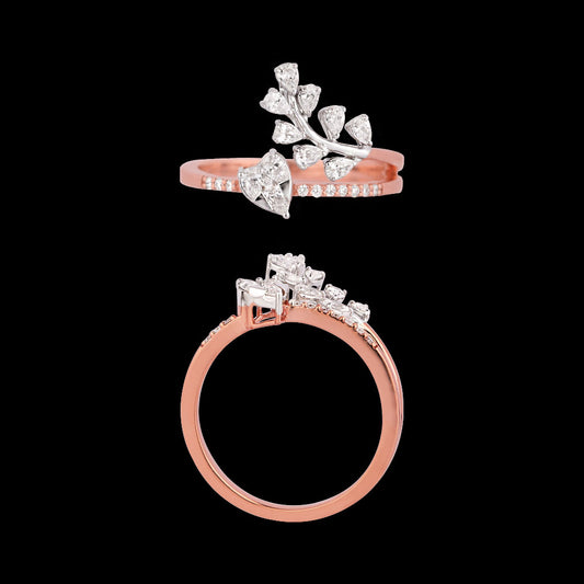 18K Two Tone Gold Diamond Ring - 0.542ct VVS-VS-EF