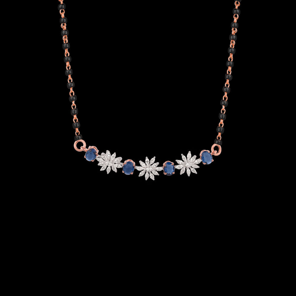 18K Two Tone Gold Diamond Tanmaniya - 0.702ct VVS-EF with Colour Stones