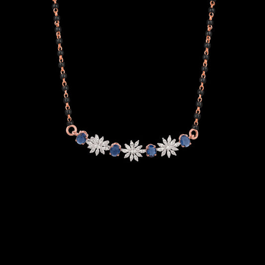 18K Two Tone Gold Diamond Tanmaniya - 0.702ct VVS-EF with Colour Stones