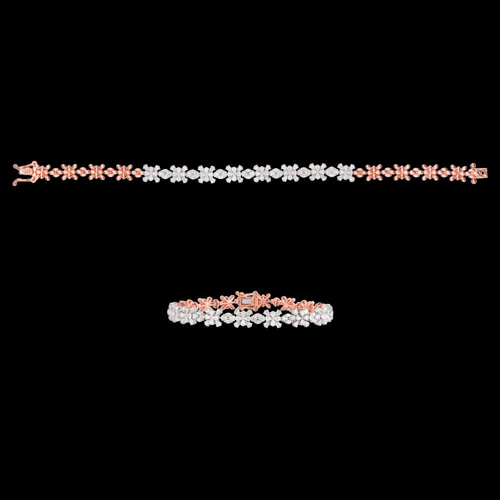 18K Two Tone Gold Diamond Bracelet - 2.367ct VVS-EF