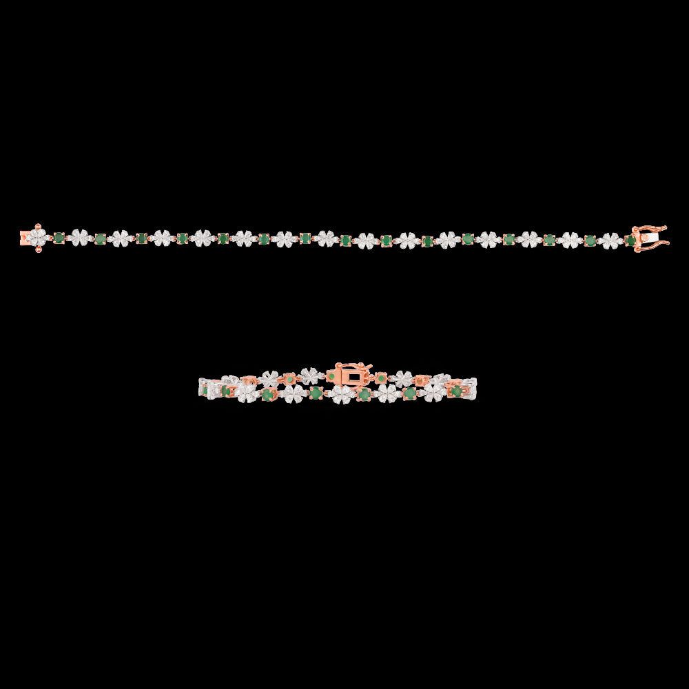 18K Two Tone Gold Diamond Bracelet - 1.822ct VVS-EF with Colour Stones