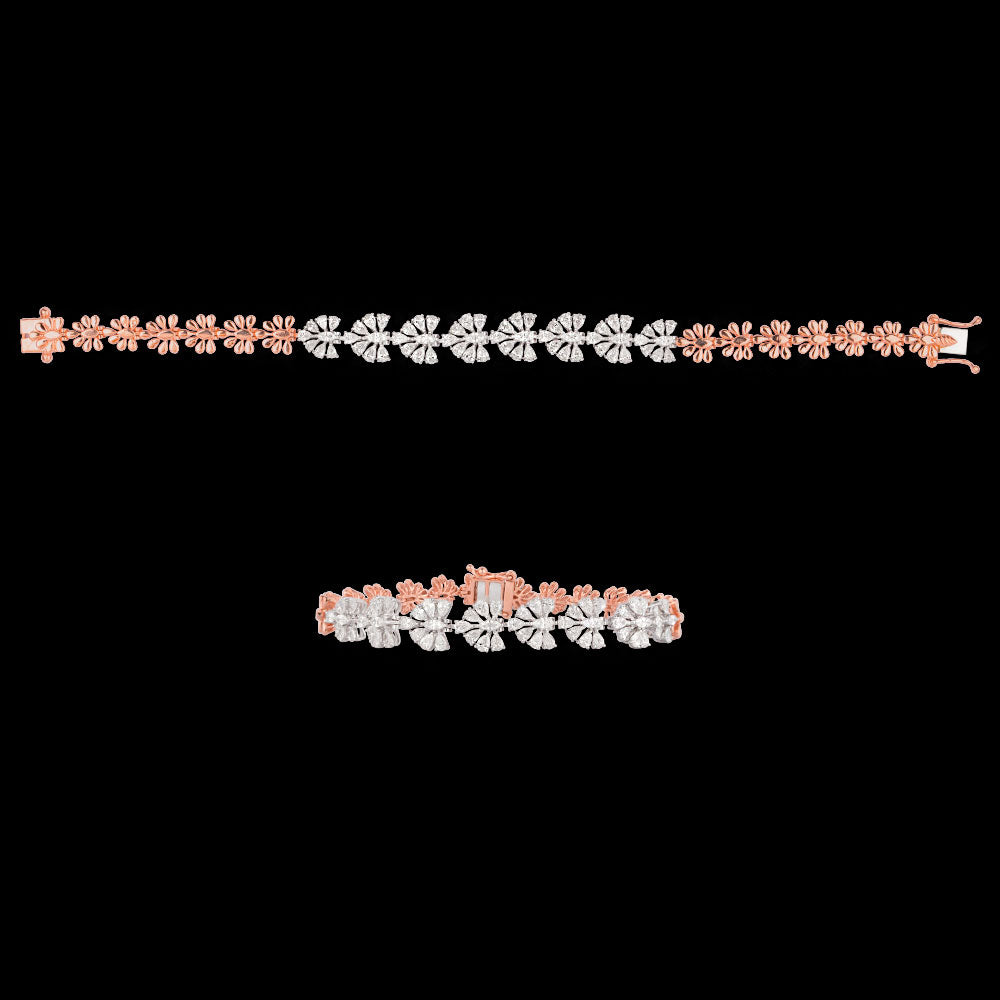 18K Two Tone Gold Diamond Bracelet - 2.679ct VVS-VS-EF
