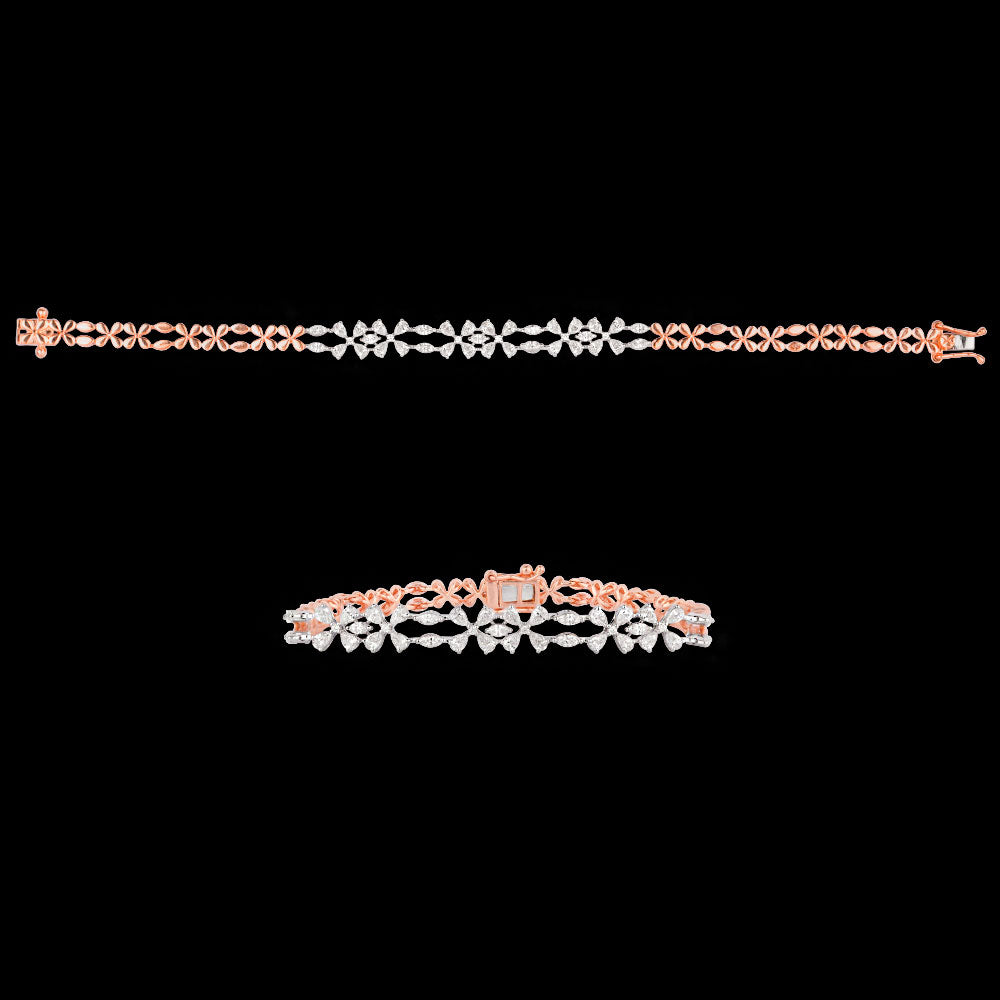 18K Two Tone Gold Diamond Bracelet - 1.817ct VVS-VS-EF