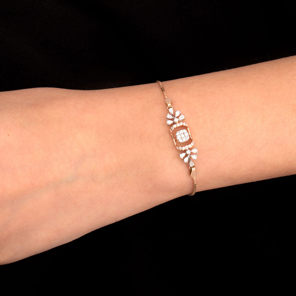 18K Two Tone Gold Diamond Bracelet - 0.529ct VVS-EF