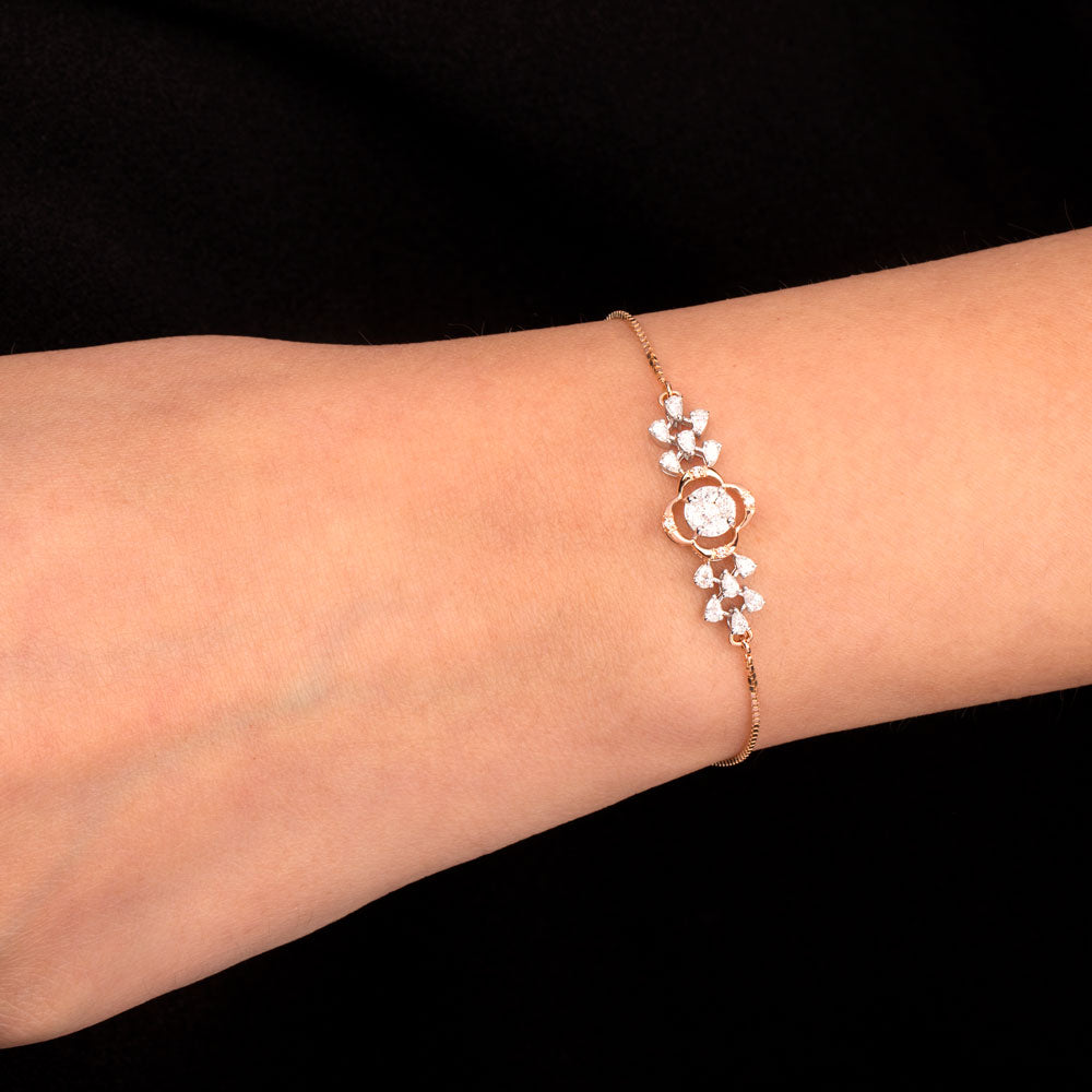 18K Two Tone Gold Diamond Bracelet - 0.552ct VVS-EF