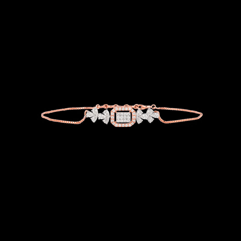 18K Two Tone Gold Diamond Bracelet - 0.851ct VVS-EF