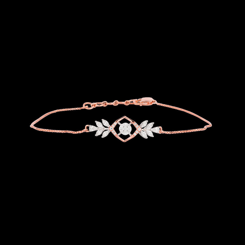 18K Two Tone Gold Diamond Bracelet - 0.556ct VVS-EF