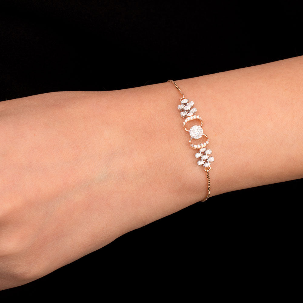 18K Two Tone Gold Diamond Bracelet - 0.562ct VVS-EF