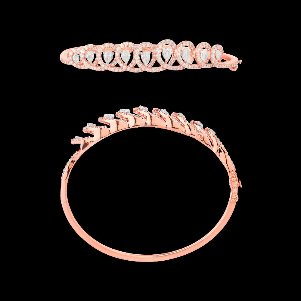 18K Two Tone Gold Diamond Kada - 2.771ct VVS-VS-GH