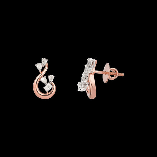 18K Two Tone Gold Diamond Earrings - 0.55ct VS-SI-EF