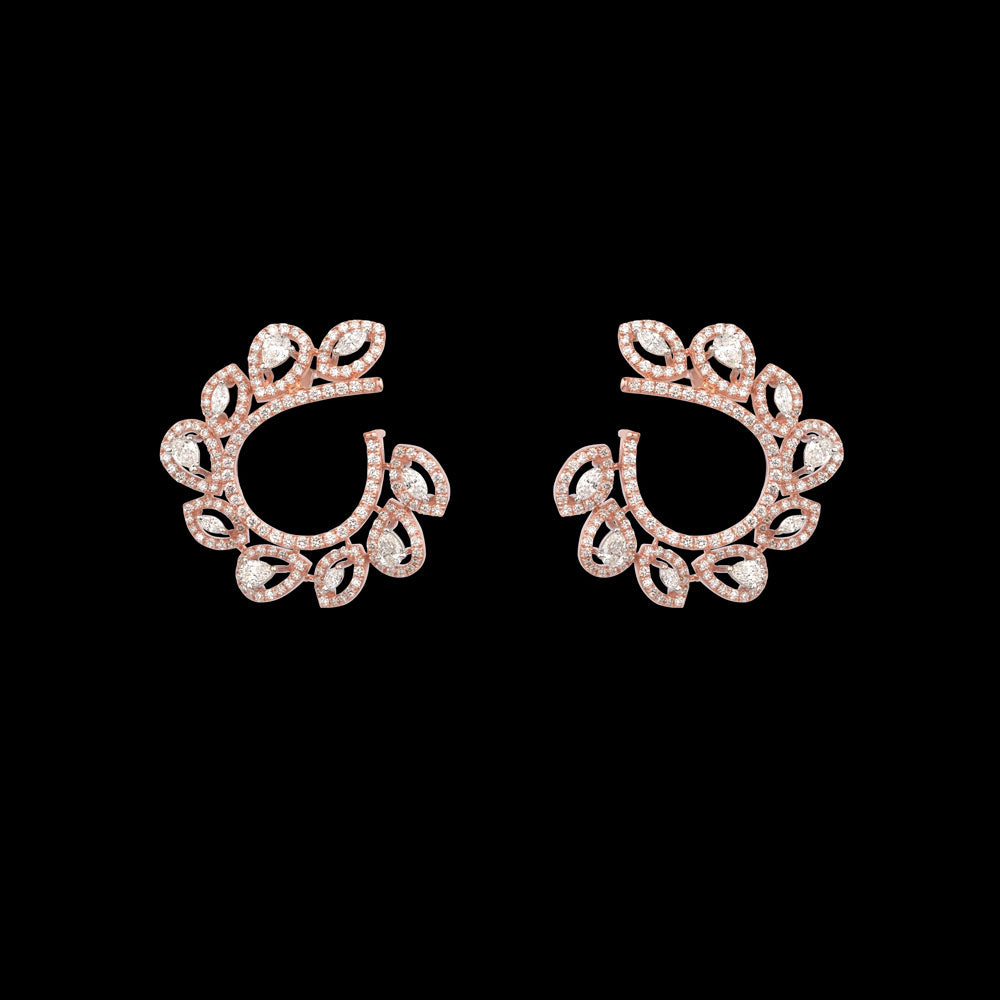 18K Two Tone Gold Diamond Earrings - 2.518ct VVS-VS-FG