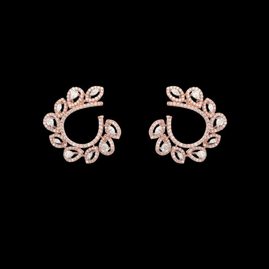 18K Two Tone Gold Diamond Earrings - 2.518ct VVS-VS-FG