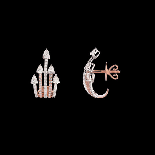 18K Two Tone Gold Diamond Earrings - 1.515ct VS-SI-FG