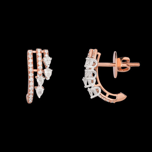 18K Two Tone Gold Diamond Earrings - 0.54ct VS-SI-FG