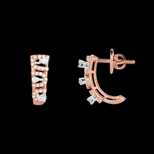 18K Two Tone Gold Diamond Earrings - 0.451ct VS-SI-FG