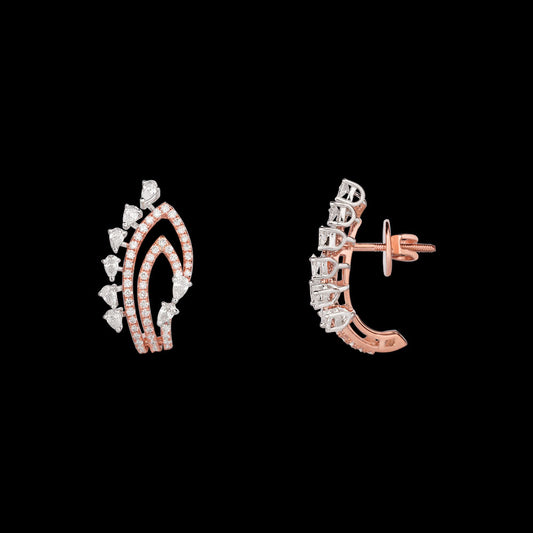 18K Two Tone Gold Diamond Earrings - 1.177ct VS-SI-EF