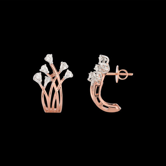 14K Two Tone Gold Diamond Earrings - 0.371ct SI-GH
