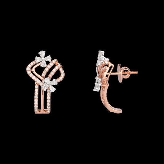 18K Two Tone Gold Diamond Earrings - 1.159ct VVS-VS-EF