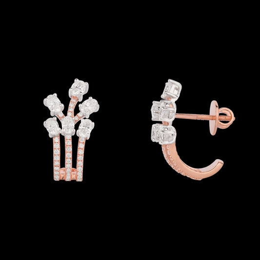 18K Two Tone Gold Diamond Earrings - 1.849ct VS-SI-EF