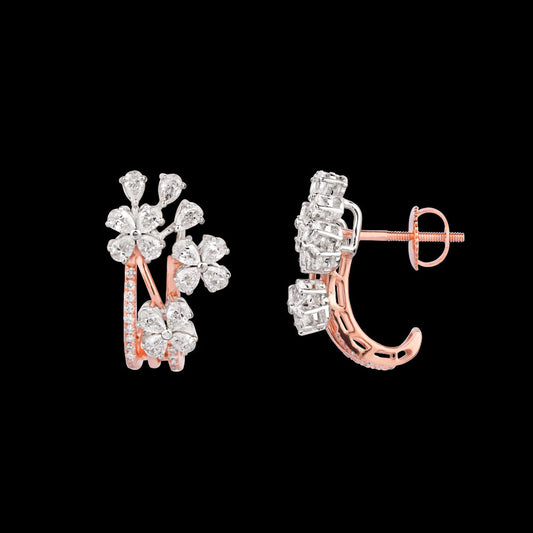18K Two Tone Gold Diamond Earrings - 1.932ct VVS-EF