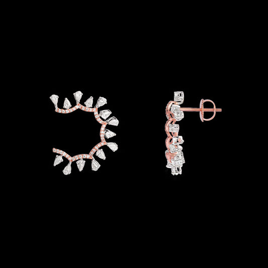 18K Two Tone Gold Diamond Earrings - 2.688ct VVS-EF