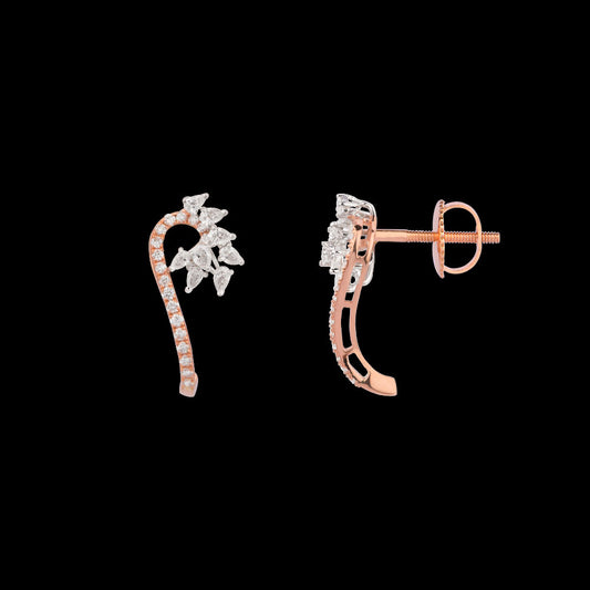 18K Two Tone Gold Diamond Earrings - 0.748ct VVS-EF