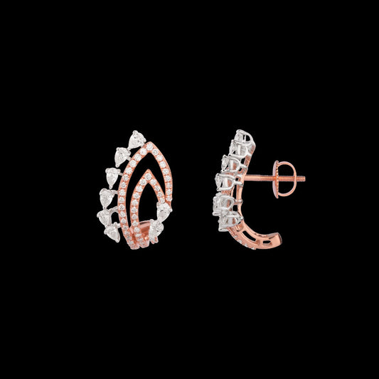 18K Two Tone Gold Diamond Earrings - 1.246ct VVS-VS-EF
