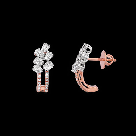 18K Two Tone Gold Diamond Earrings - 1.499ct VVS-VS-EF
