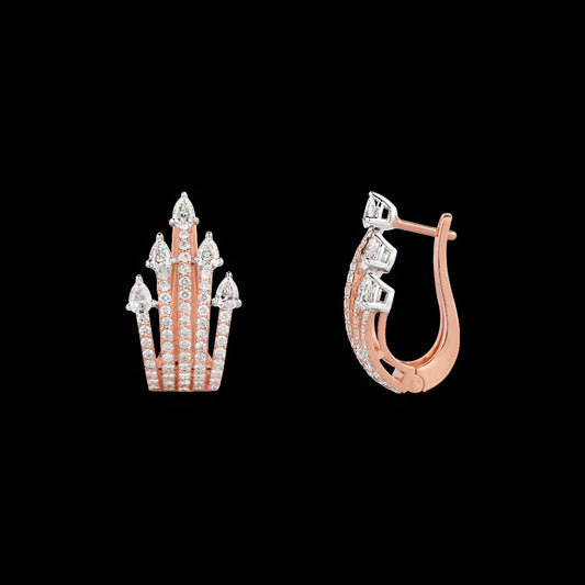 14K Two Tone Gold Diamond Earrings - 1.522ct VS-SI-FG