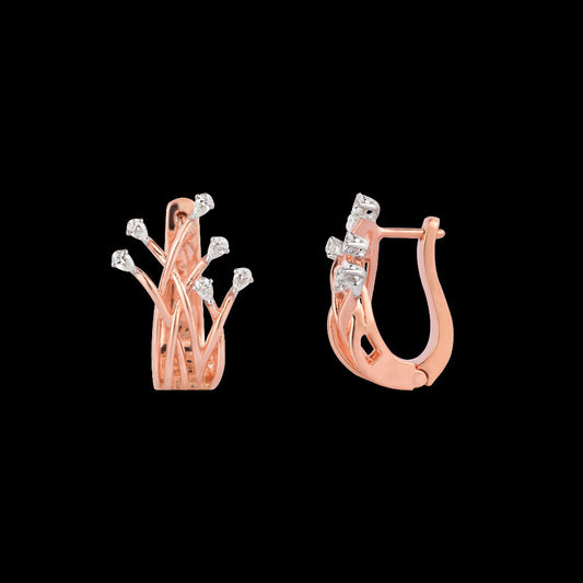 14K Rose Gold Diamond Earrings - 0.316ct VS-SI-FG