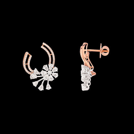 18K Two Tone Gold Diamond Earrings - 2.189ct VVS-VS-EF