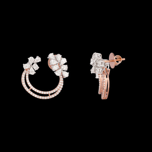 18K Two Tone Gold Diamond Earrings - 2.81ct VVS-VS-EF