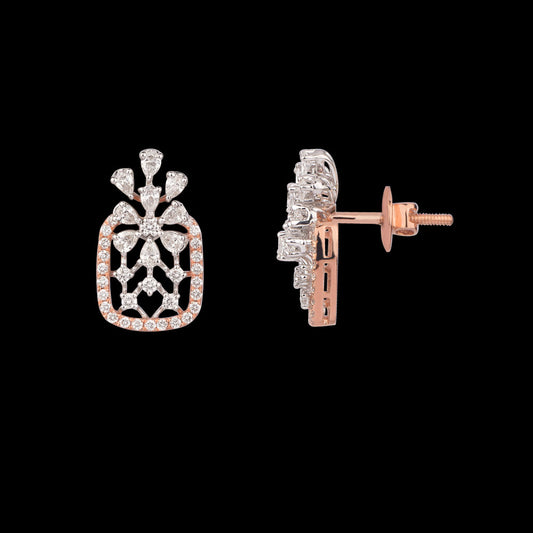 18K Two Tone Gold Diamond Earrings - 1.344ct VVS-VS-FG