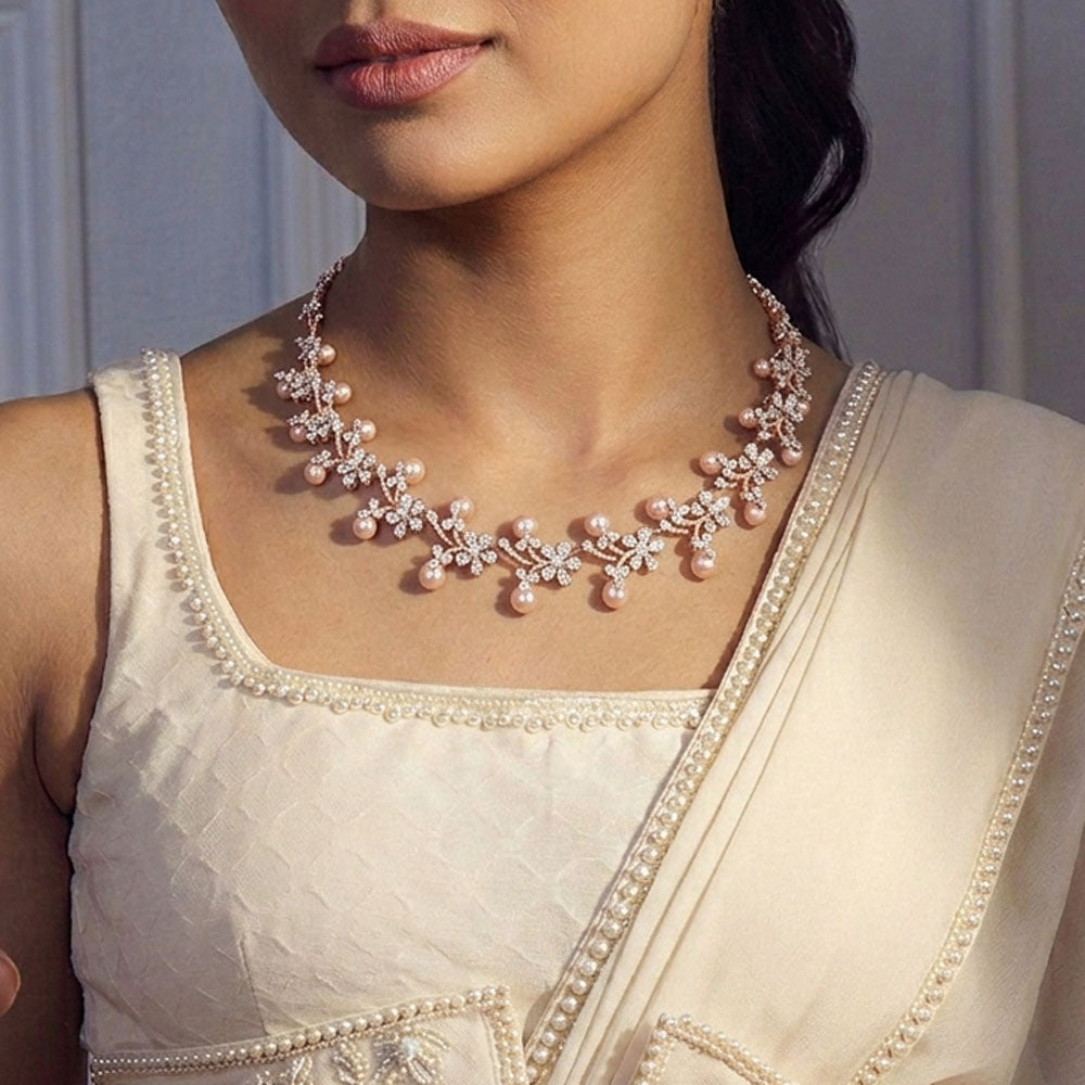 18K Two Tone Gold Diamond Necklace - 12.489ct VVS-VS-GH with Colour Stones