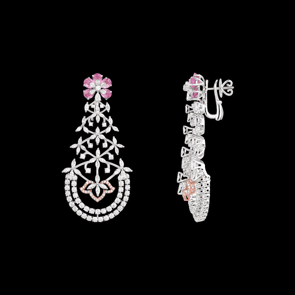 18K Two Tone Gold Diamond Jewellery - 8.203ct VVS-FG with Colour Stones