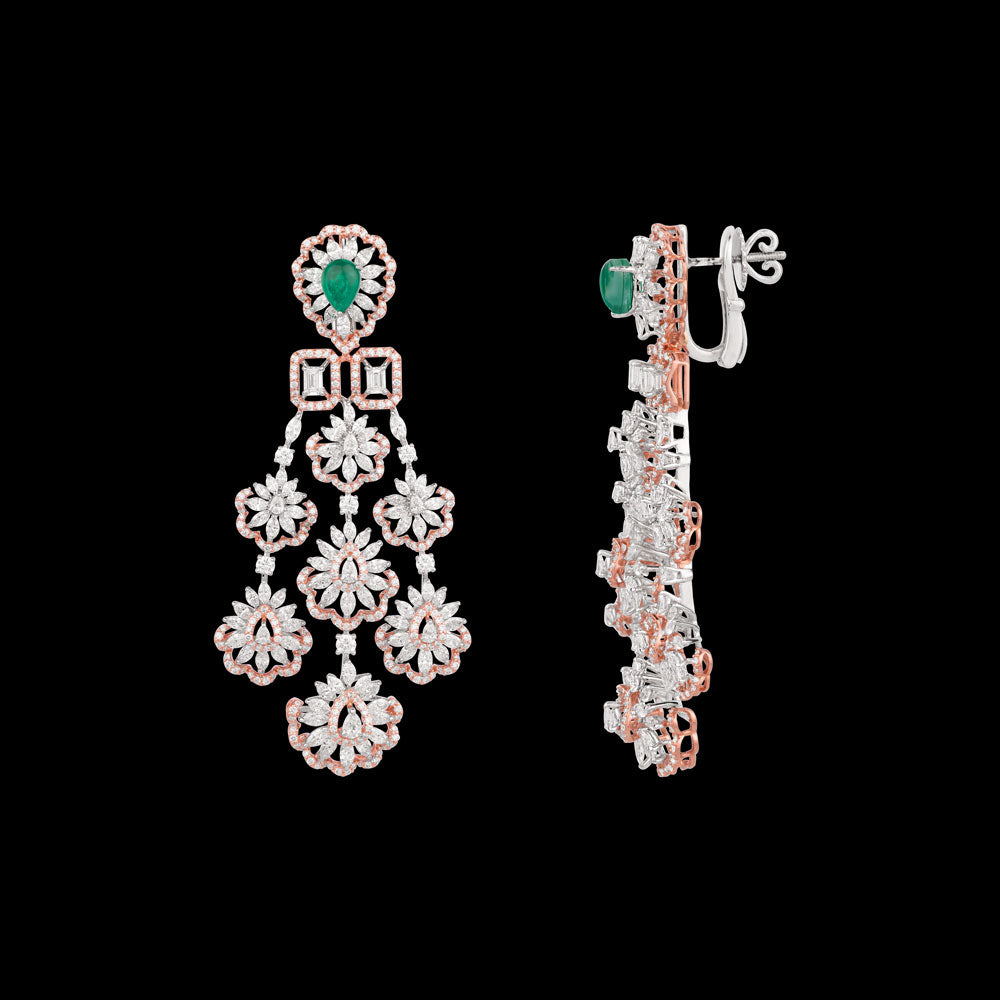 18K Two Tone Gold Diamond Jewellery - 10.988ct VVS-FG with Colour Stones