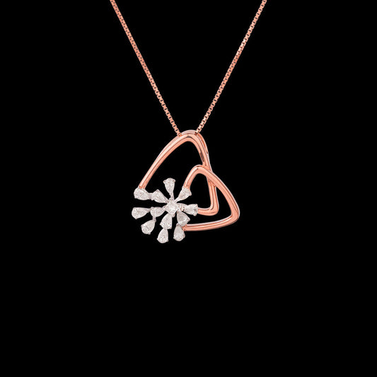 18K Two Tone Gold Diamond Pendant - 0.87ct VS-SI-EF