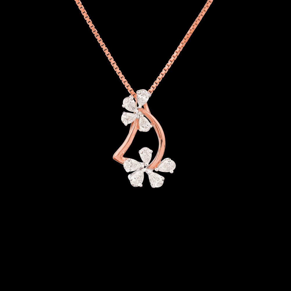 18K Two Tone Gold Diamond Pendant - 0.63ct VVS-VS-EF