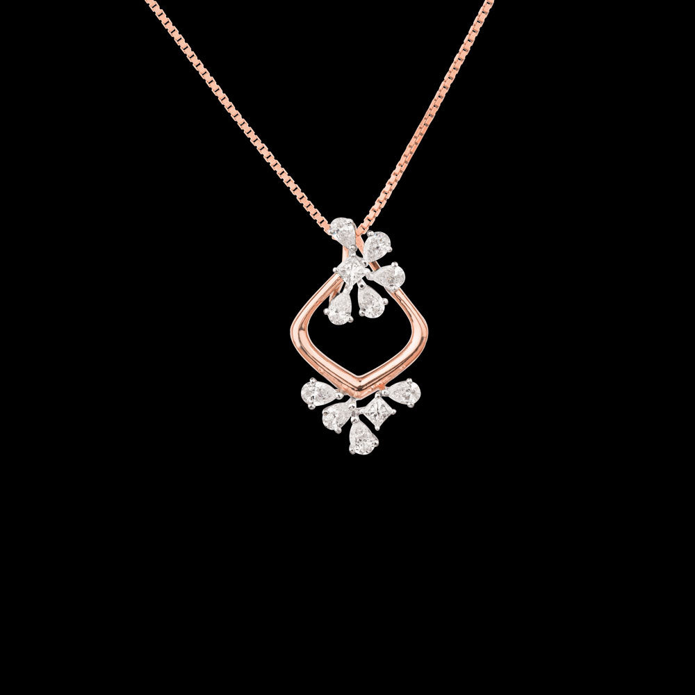 18K Two Tone Gold Diamond Pendant - 0.83ct VVS-VS-EF