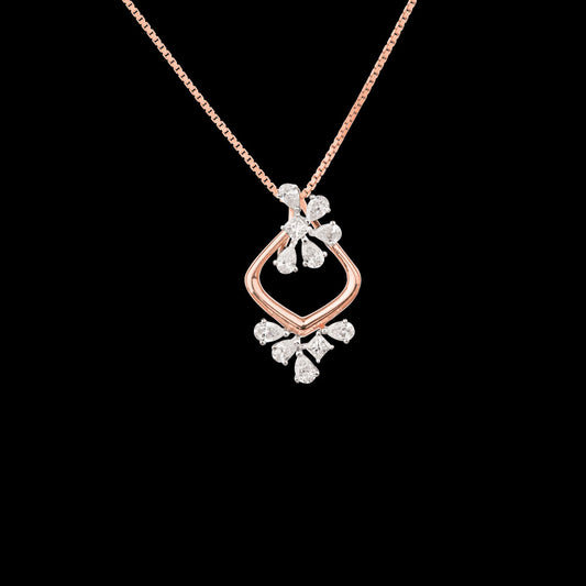18K Two Tone Gold Diamond Pendant - 0.83ct VVS-VS-EF