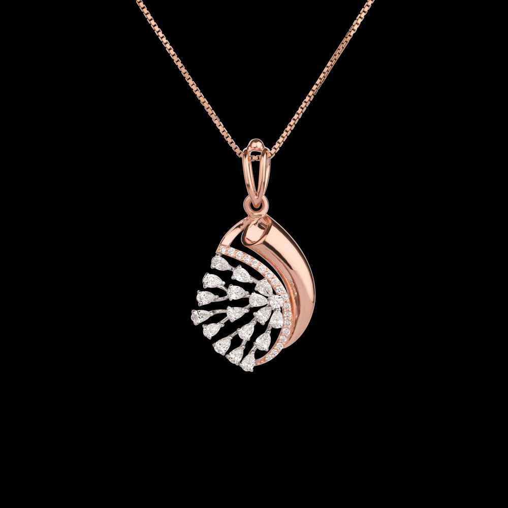 18K Two Tone Gold Diamond Pendant - 0.906ct VVS-VS-FG