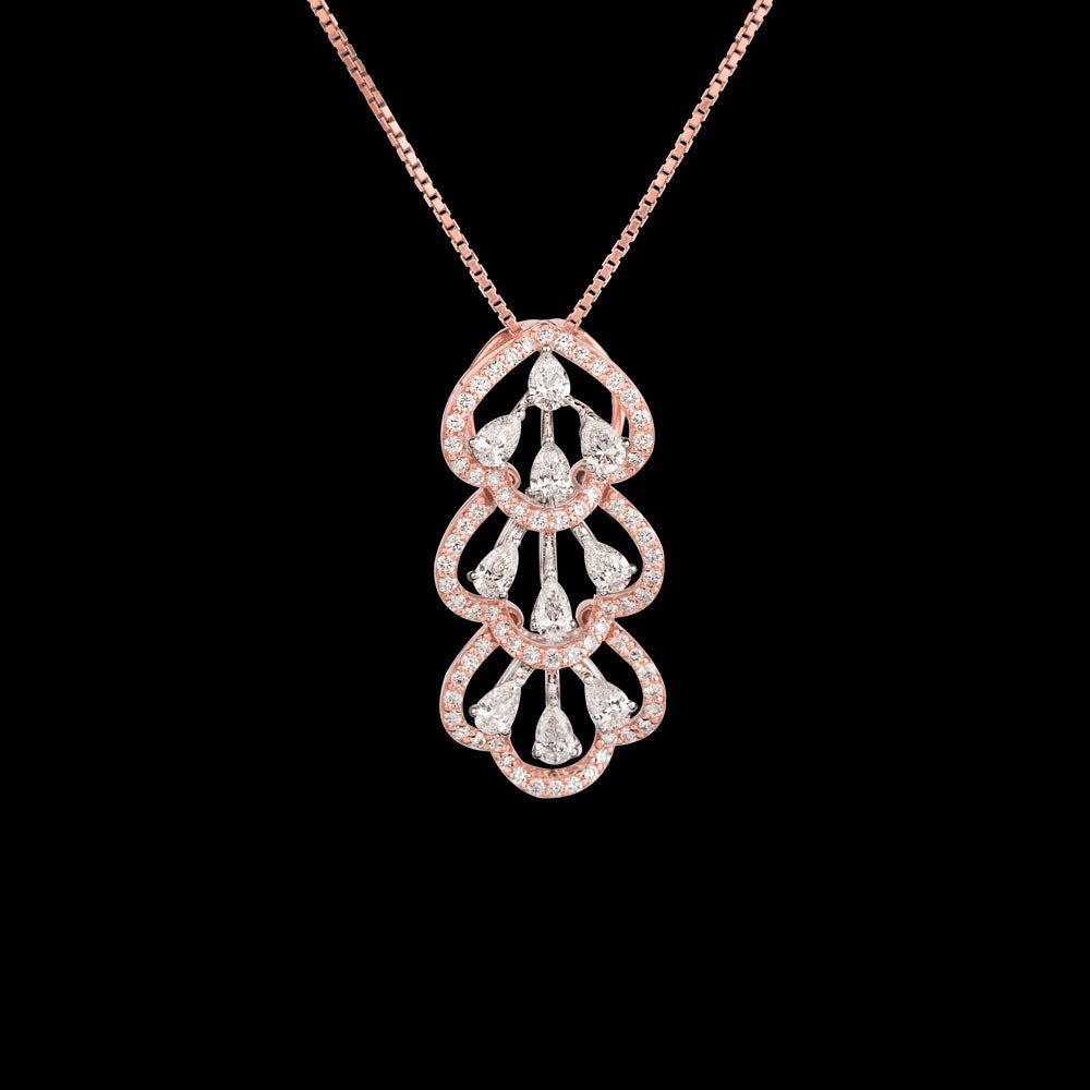 18K Two Tone Gold Diamond Pendant - 1.289ct VS-SI-FG