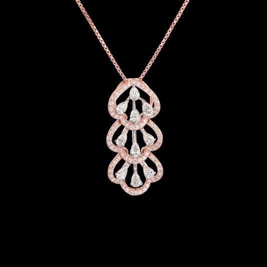 18K Two Tone Gold Diamond Pendant - 1.289ct VS-SI-FG