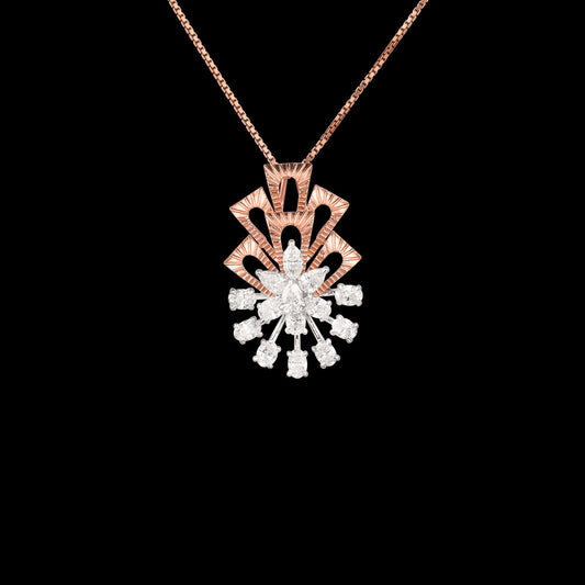 18K Two Tone Gold Diamond Pendant - 1.68ct VS-SI-EF