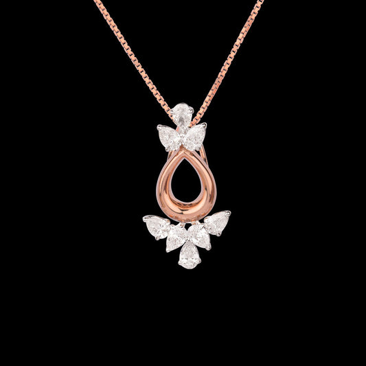 18K Two Tone Gold Diamond Pendant - 1.23ct VS-SI-EF