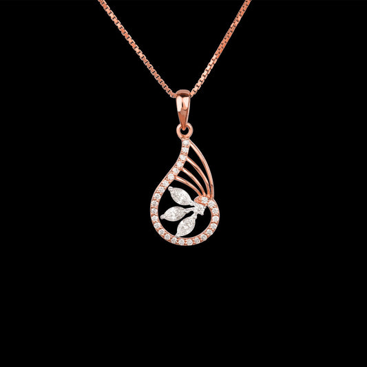 18K Two Tone Gold Diamond Pendant - 0.493ct VVS-VS-HI